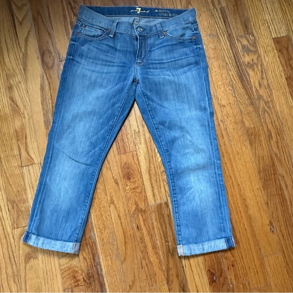 7 For All Mankind Skinny Crop and Roll Jeans - Picture 1 of 10